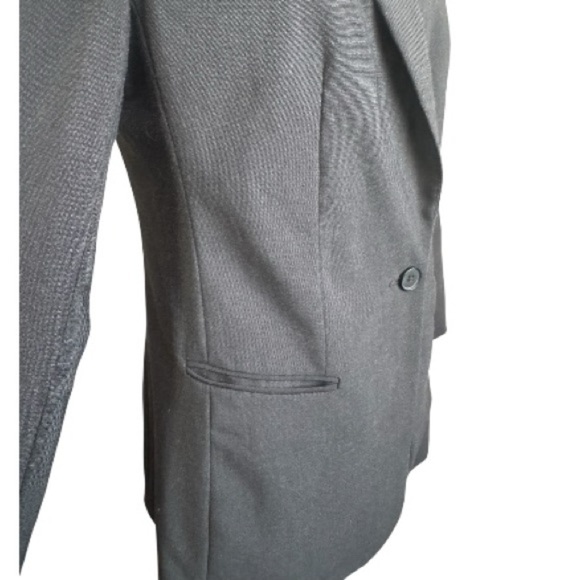 AEO 2010 Classic Gray Hopsack Weave Casual Blazer Contrast Lining Women's Small - Picture 8 of 15